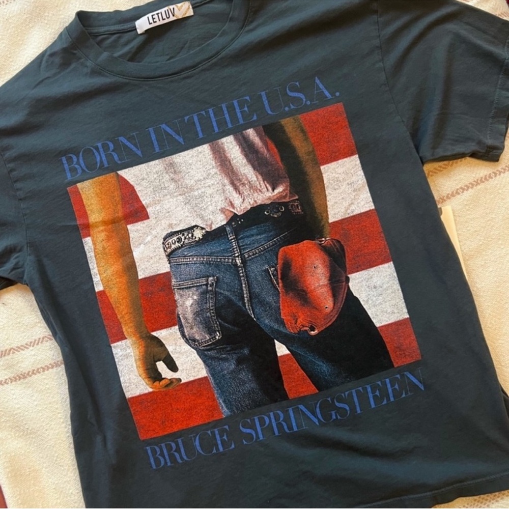 Anthropologie / LetLuv Bruce Springsteen Boyfriend Tee, NEW - Picture 2 of 9